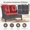 Buenhomino 4 Pieces Patio Conversation Set Outdoor Rattan Patio Furniture Set Wicker Chair with Thick Cushion and Glass Table for Patio Backyard Porch - 2 of 4