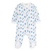 Everyday Kids 4-Pack Baby Boy Sleepers with Zippers – Soft Cotton Footed Pajamas in Blue Solids, Stripes, and Woodland Animals with Foxes and Bears - 2 of 4