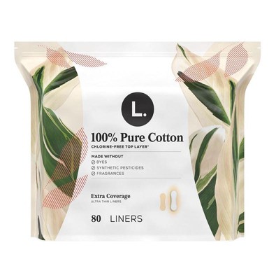 L . Organic Cotton Topsheet Ultra Thin Extra Coverage Panty Liners ...