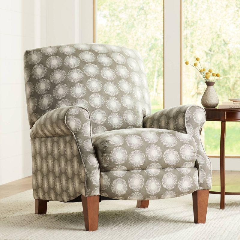 Kensington Hill Sunburst Stone Fabric Recliner Chair Modern Armchair Comfortable Push Manual Reclining Footrest for Bedroom Living Room Reading Home, 2 of 10