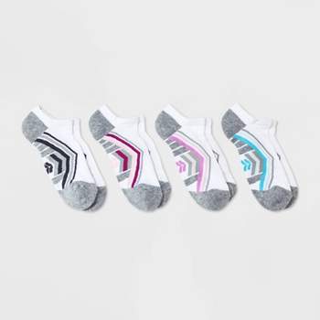 Women's 4pk Cushioned Sprint Striped Mesh No Show Athletic Socks - All In Motion™ 4-10