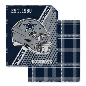NFL Dallas Cowboys Gradient Helmet Double Sided Ultra Cozy Blanket - 1 of 3