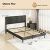 Costway Twin/Full/Queen Size Bed Frame with Height Adjustable Chevron Headboard, No Box Spring Needed Gray/Beige - 3 of 4