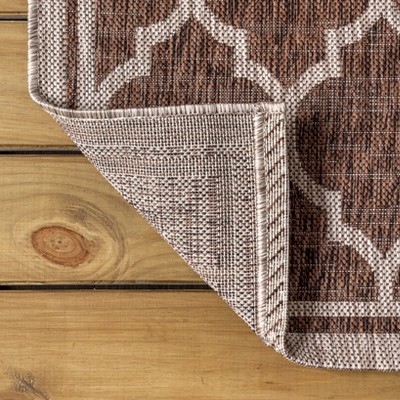 Espresso Taupe Trellis 5' x 8' Synthetic Indoor/Outdoor Rug