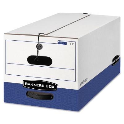 Bankers Box LIBERTY Heavy-Duty Strength Storage Box Letter 12 x 24 x 10 White/Blue 4/CT 0001103