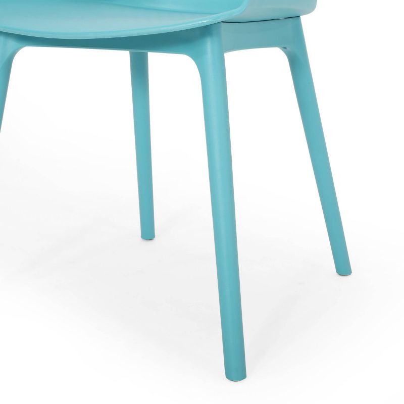Dahlia 2pk Resin Modern Dining Chair - Teal - Christopher Knight Home, 4 of 10