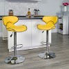 Emma and Oliver 2 Pack Contemporary Cozy Mid-Back Vinyl Adjustable Height Barstool with Chrome Base - 2 of 4