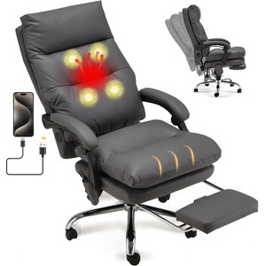 EROMMY Massage Office Chair with Footrest,Dark Grey - 1 of 4