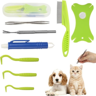 Tick Removal Tool 8 in 1 , Tick Tweezers, Flea Comb, Magnifying Glass, Dog CatsTick Remover Tool Pet Tick Comb