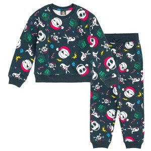 Disney Christmas Halloween Fleece Sweatshirt Jogger Pants Outfit Set Toddler - 1 of 4