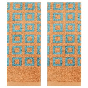 REGALWOVEN Geometry Patterned Cotton Soft Absorbent Geometry Hand Towel 13" x 28" - 1 of 4