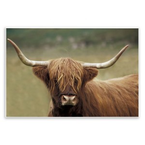 Stupell Industries Highland Cattle Shaggy Hair Country Animal Portrait Photography Wall Plaque Art, 15" x 10" - 1 of 4