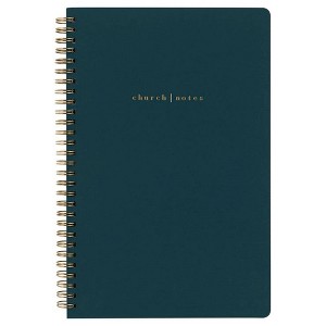 College Ruled 1 Subject Spiral Notebook Navy - Church Notes: Sermon & Church Journal, Foil Accent, Hard Cover, 75 Pages - 1 of 4