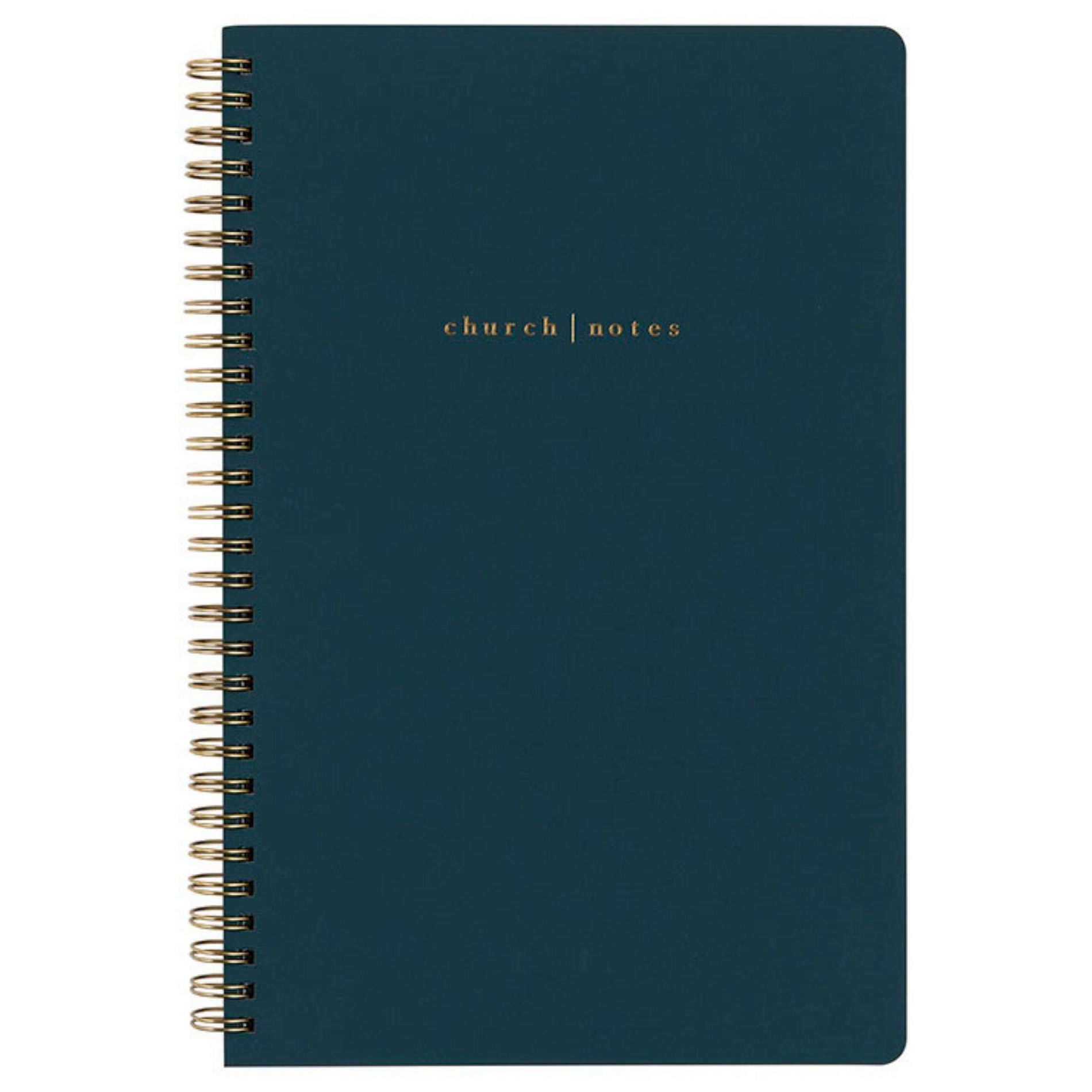 College Ruled 1 Subject Spiral Notebook Navy - Church Notes: Sermon & Church Journal, Foil Accent, Hard Cover, 75 Pages