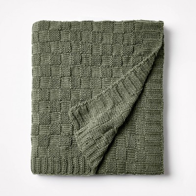 Threshold designed w/Studio McGee Grid Knit Throw Blanket Camel - Threshold