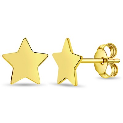Girls' Polished Star Screw Back 14k Gold Earrings - In Season Jewelry