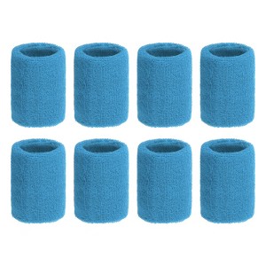 Unique Bargains Sweat Absorbent Elastic Tennis Badminton Basketball Wrist Sweatbands 8 Pcs - 1 of 4
