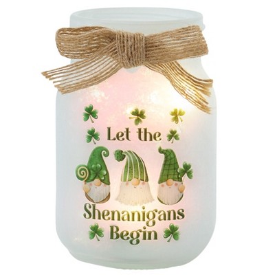 The Lakeside Collection Valentine's and St Patrick's Fairy Light Mason Jar Table Decor