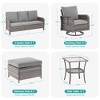 Sonkuki 6 Pieces Patio Sofa with Swivel Rocking Chairs Set, All-Weather PE Rattan Conversation Couch with Cushion - 3 of 4