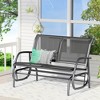 Outsunny 2-Person Outdoor Glider Bench, Patio Double Swing Rocking Chair Loveseat w/Powder Coated Steel Frame for Backyard Garden - 3 of 4