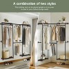 Artloge Industrial Pipe Clothes Rack Wardrobe Adjustable Wall Mounted Walk-in Garment Rack Closet with Hanging Rod & Open Shelves for Garment Storage - 3 of 4