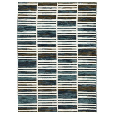 Oriental Weavers Reed RE05A Ivory/ Blue Indoor Area Rug - 5'3" x 7'6"