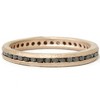 Pompeii3 1/2ct Black Diamond Channel Set Brushed Finish Eternity Ring 14K Rose Gold - 3 of 4