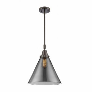 Cone - 1 Light Stem Hung Mini Pendant In Industrial Style-17.13 Inches Tall and 12 Inches Wide - 1 of 1