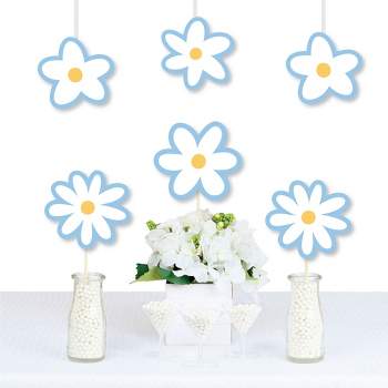 Big Dot of Happiness Blue Daisy Flowers - Decorations DIY Floral Party Essentials - Set of 20