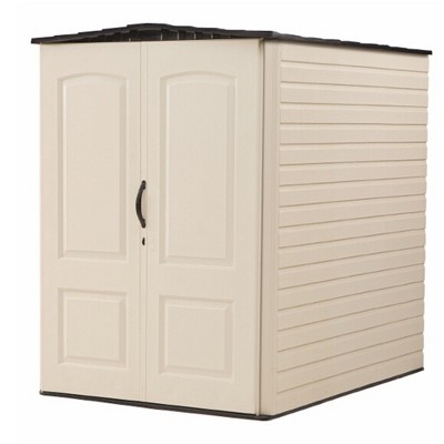 Rubbermaid Large 5 x 6 Foot Resin Weather Resistant Outdoor Storage Shed with Impact Resistant Flooring for Backyard, Garden, and Patio, Sandstone