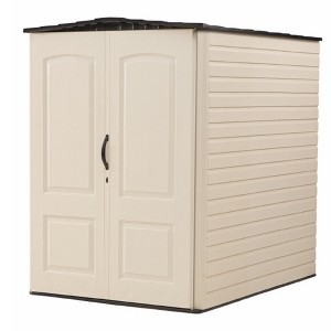 Rubbermaid Large 5 x 6 Foot Resin Weather Resistant Outdoor Storage Shed with Impact Resistant Flooring for Backyard, Garden, and Patio, Sandstone - 1 of 4