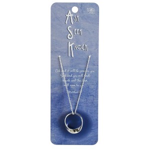 Dicksons 35-8331 Ask Seek Knock Wide Mobius 18 inch Silver Plated Metal Women's Necklace on Presentation Card - 1 of 2