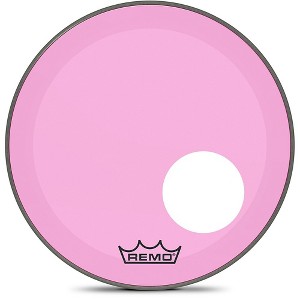Remo Powerstroke P3 Colortone Pink Resonant Bass Drum Head With 5" Offset Hole - 1 of 3
