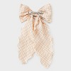 Gingham Bow Hair Barrette - Wild Fable™ Orange: Classic Check Pattern, Recycled Polyester - 2 of 3