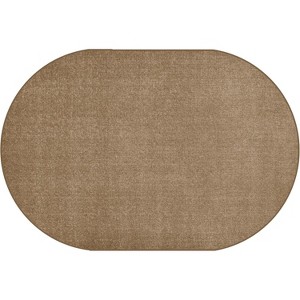 Carpets for Kids Mt. St. Helens Solids Classroom Rug, Sahara Tan, 7ft 6in x 12ft, Oval - 1 of 4