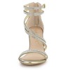 Allegra K Women's Ankle Strap Rhinestone Stiletto Heel Heeled Sandals - 2 of 4