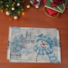 Unique Bargains Christmas Place Mats Striped Scarf Snowman Flax 11.8"x17.7" 2 Pcs - 2 of 4