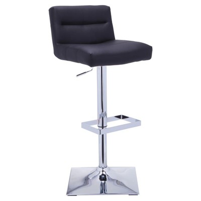 Stafford 25.5 - 33.5" Modern Faux Leather Adjustable Stool in Black - Brant House