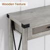 Coolmee Farmhouse Entryway Table with 2 Drawers, Rattan Console Table for Entryway, Wooden Sofa Table for Living Room, Foyer, Hallway - 3 of 4