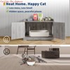 Cat Litter Box Enclosure Hidden Litter Box Cabinet w/ Wooden Barn Door, End Table Style Indoor Cat House Fits Most Litter Boxes - 3 of 4