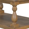 Damerin Vintage Pine Accent Coffee Tables With Vase Column Legs-Brown - 4 of 4