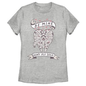 Women's Star Wars Valentine Don't Fly Solo T-Shirt - 1 of 4