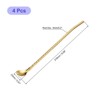 Unique Bargains Stainless Steel Reusable Long Handle Cocktail Drinking Straws Spoon 4 Pcs - 2 of 4