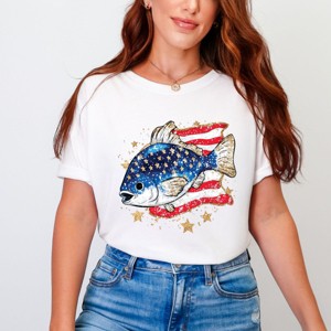 Simply Sage Market Patriotic Fish Garment Dyed Tee - 1 of 4