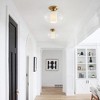 Modern Glass Ceiling Light Fixture, Clear Globe Semi Flush Mount Light with Gold Base for Entryway - 4 of 4