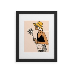 Deny Designs 11"x14" Alilscribble Flower Girl Framed Art Print Black - 1 of 4