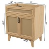 JONATHAN Y VAN1008 Javer 20 in. W x 18 in. D x 33 in. H Rattan Modern Farmhouse 2-Shelf Bath Vanity Cabinet Only (Sink Basin not Included), Oak - 3 of 4