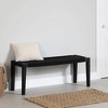 South Shore Hoya Wood Bench Pure Black: Durable Acacia, Polypropylene Weave, 500 lb Capacity - 4 of 4
