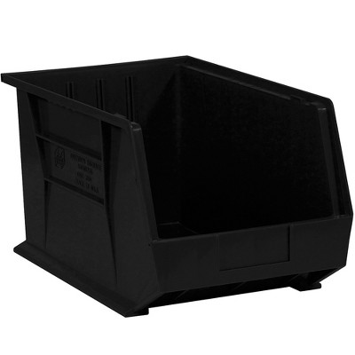 Box Partners Plastic Stack & Hang Bin Boxes 10 3/4" x 8 1/4" x 7" Black 6/Case BINP1087K