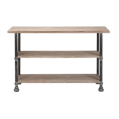 Industrial 3 Tier Console Table Brown - Olivia & May